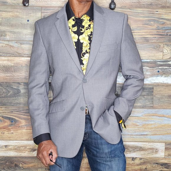 Giorgio Ferraro Super 120's Gray Double Vented Blazer Sport Jacket Size 40R - Picture 2 of 12